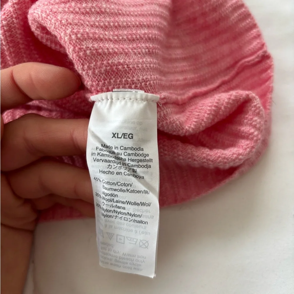 Wool Blend J. Crew Ribbed Pink Crew Neck Sweater